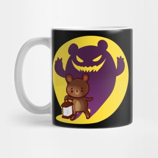 Cute Bear with a Scary Lantern Shadow Mug